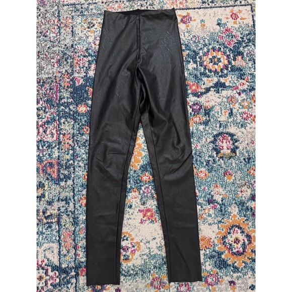 Commando Black Faux Leather Leggings Size Small Shaping Slimming Moto - Picture 1 of 7